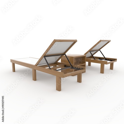 3d render Sun Lounger design element Furniture