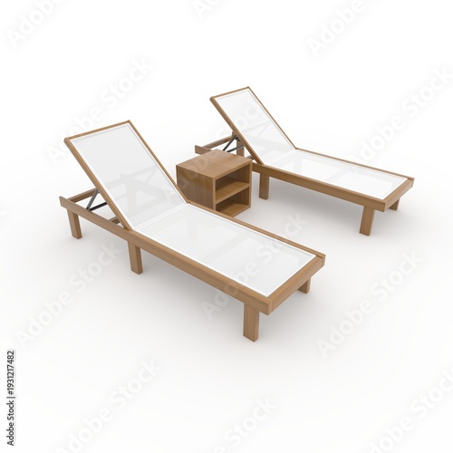 3d render Sun Lounger design element Furniture