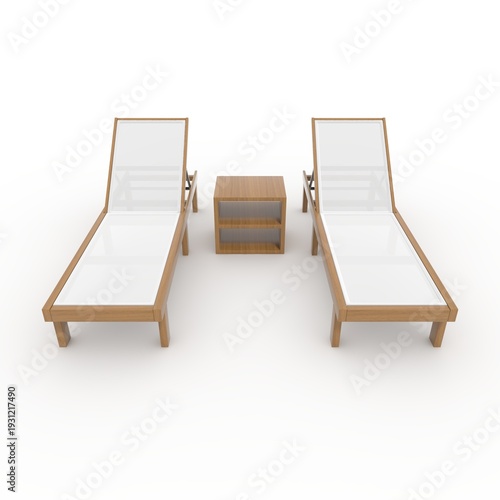 3d render Sun Lounger design element Furniture