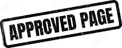 Fotografie Distressed rubber stamp effect with APPROVED PAGE text, indicating document appr