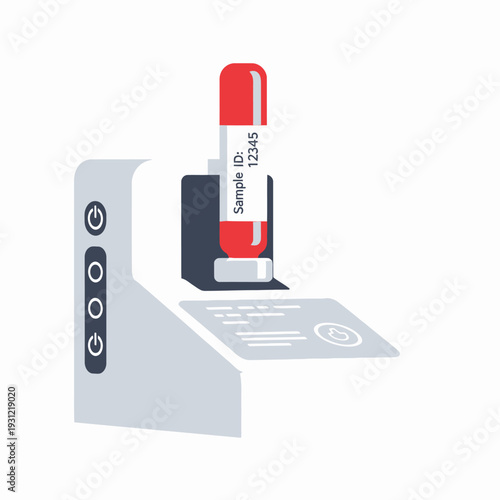 Medical Blood Sample Analysis Machine with Test Tube