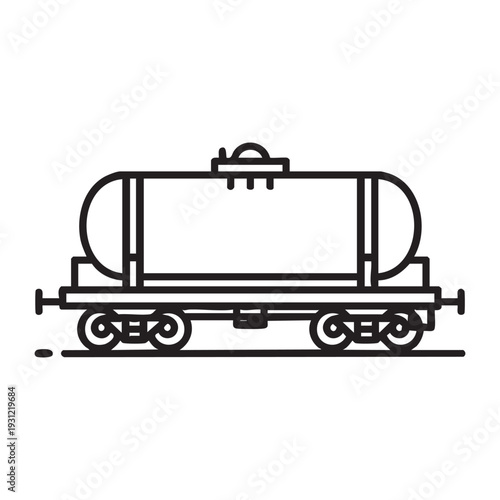 A black and white drawing of a train car