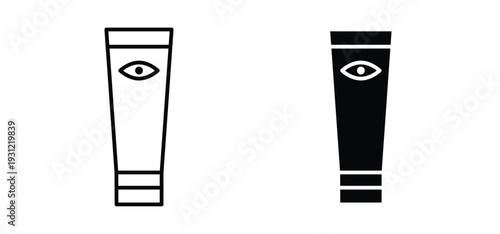 Eye cream icon. black and white line icons pack.