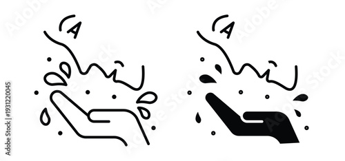 Face washing icon. black and white line icons pack.