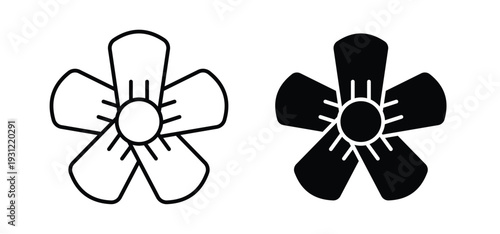 Flax flower icon. black and white line icons pack.