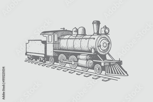 vintage engraving style train vector illustration. Hand drawn sketch Transport elements set for creative design. Eps 10