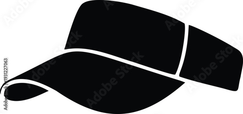 Professional white sports visor cap vector. Adjustable sun protection headwear for golf, tennis, and outdoor summer activities. Realistic blank mockup.