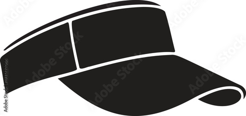 Modern white athletic visor cap vector illustration. Lightweight open-top headgear for marathon running, triathlons, and summer sports. Isolated on white.