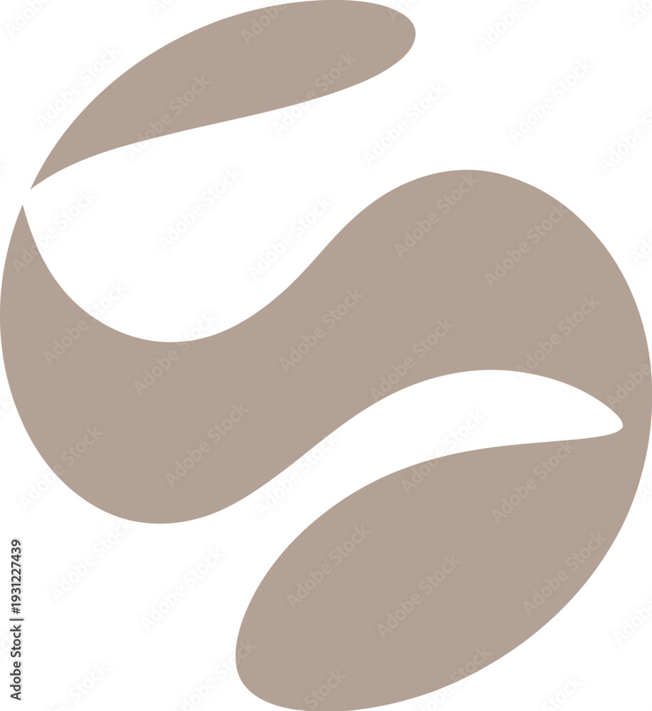 Obraz premium Abstract illustration of curved shapes in beige tones on a white background viewed from directly above