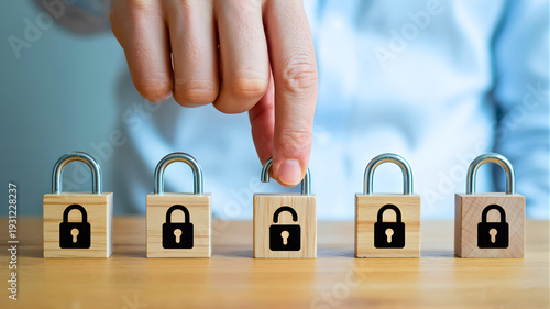 Bild auf Leinwand Protecting sensitive information with a secure digital lock icon representing da