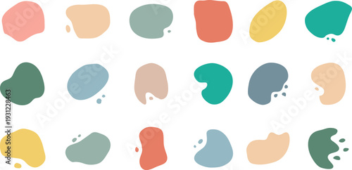 Pastel Color Splash Shapes for Creative Design - pastel abstract background, abstract blob shapes, pastel color palette, organic shapes pattern, modern abstract design, minimalist background, soft pas