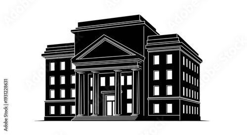 Classic Government Building Facade with Columns