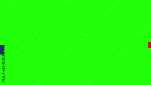 Red And Blue Lower Third Animation On Green Screen For Chroma Key Video Editing
