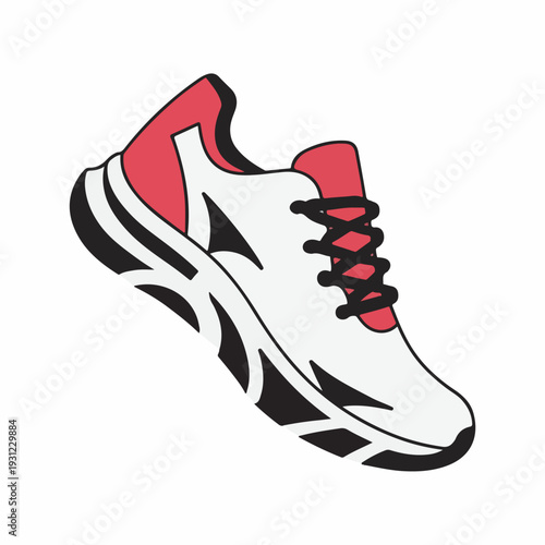 Dynamic and modern illustration of a single athletic running shoe, perfect for representing sports, fitness activities, and an active healthy lifestyle with a clean graphic design aesthetic