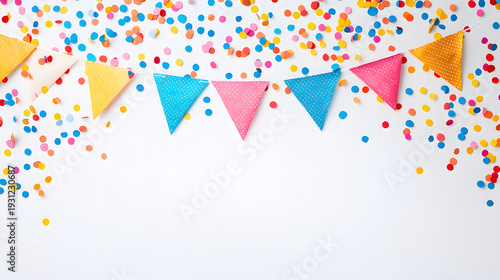 Illustration of a happy birthday cake, sharp image with a blurred background.