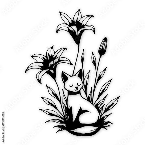 white and black flower desgine