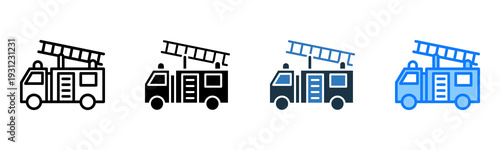 Fire Truck icon multiple style 