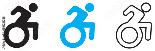 Universal Accessibility Icon . Universal accessibility symbol showing human figure , representing inclusion, equal access, disability rights, and barrier free design.