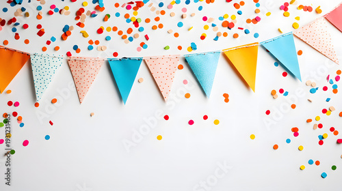 Illustration of a happy birthday cake, sharp image with a blurred background.