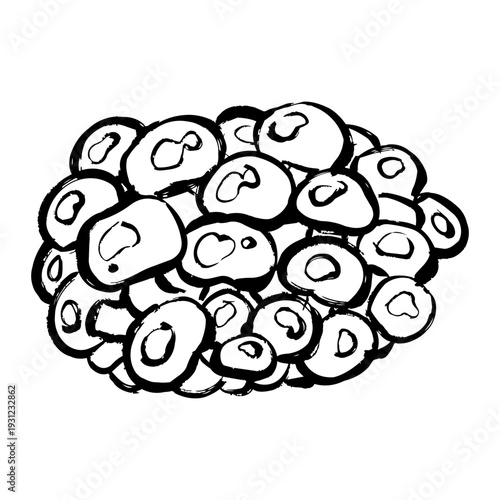 なめこの線画イラスト