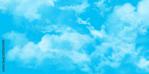 Blue and white clouds  sky background, beautiful blue cloudsfor Panorama of sky,  with heavy clouds converging and a violent storm before, White curly clouds in the blue sky in sunny weather.