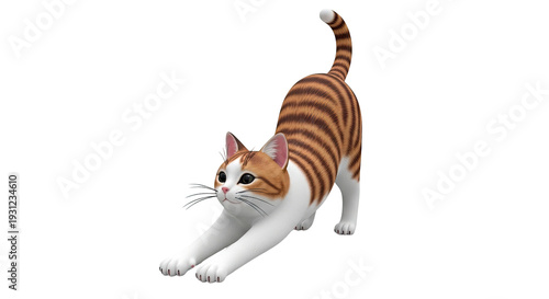 Tabby Cat Stretching