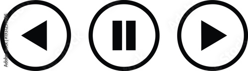 Media player control buttons Vector