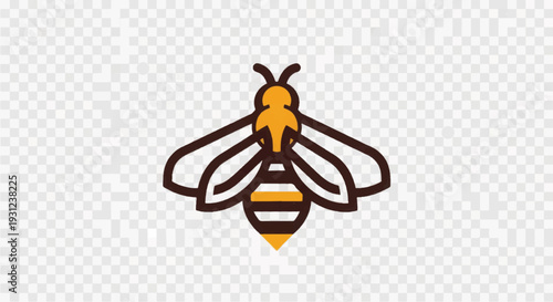 Stylized Bee Logo Design Element.