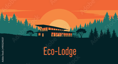 Eco Lodge Sunset Landscape Sustainable Tourism
