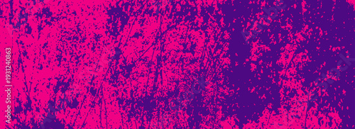 Abstract pink and purple colored background with dynamic expressive brush strokes. Brush drawn scratches splatter grunge distressed background. Grainy bold brush strokes texture. Urban punk 