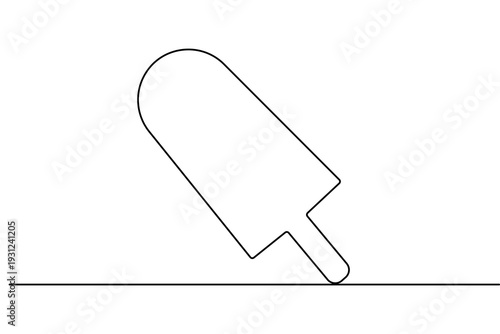 Continuous one line drawing of an ice cream bar minimalist dessert outline vector illustration