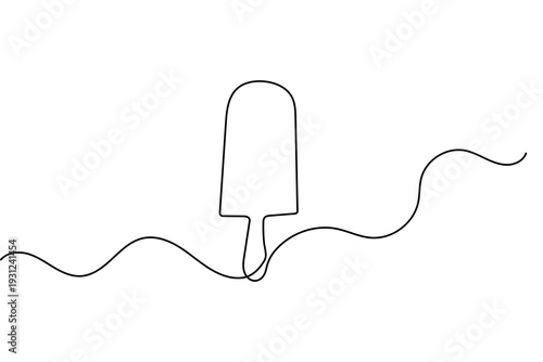 Continuous one line drawing of an ice cream bar minimalist dessert outline vector illustration