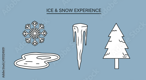 Ice and snow winter elements collection.