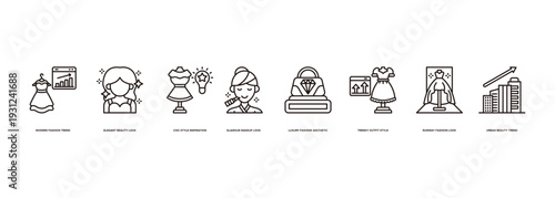 Fashion Beauty Style Banner Illustration Showcasing Modern Fashion Trend, Elegant Beauty Look, Chic Style Inspiration, Glamour Makeup Look, Luxury Fashion Aesthetic and Trendy Outfit Style