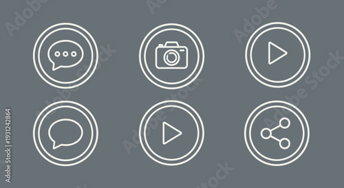 Set of social media icons 1.