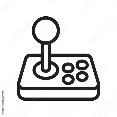 Joystick arcade control outline icon vector