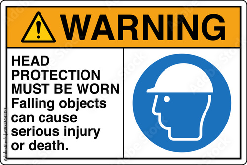 Safety Sign Warning HEAD PROT...