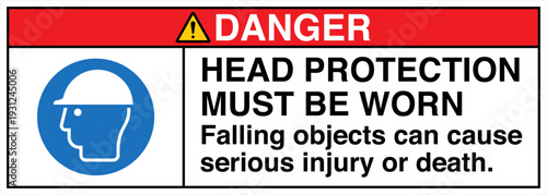 Safety Sign Danger HEAD PROTE...