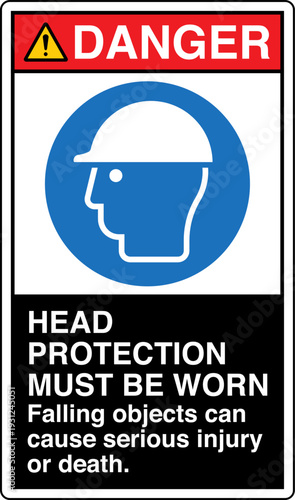 Safety Sign Danger HEAD PROTE...