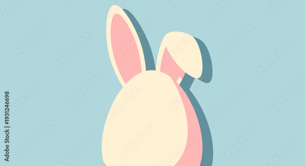 Obraz premium Flat Illustration of Bunny Ears Behind Easter Egg Vector