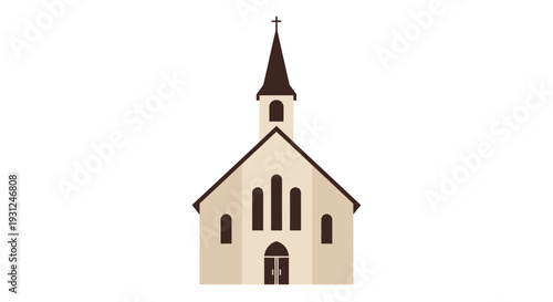 Minimal Church Building Flat Vector Illustration Design