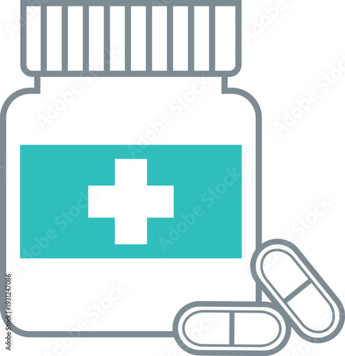 Medical Pill Bottle With Capsules