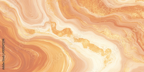 Elegant peach and orange marble liquid swirl texture ideal for luxury branding, wedding invitations.