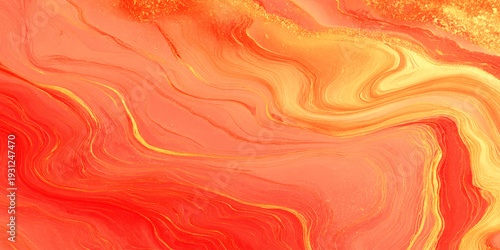 Abstract orange and pink fluid background with liquid swirl texture organic shapes create a dynamic sense of motion and warmth for modern design.