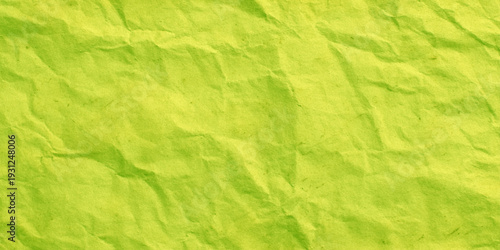 Vibrant lime green crumpled paper texture with realistic folds background a modern, edgy backdrop for flyers, social media graphics.