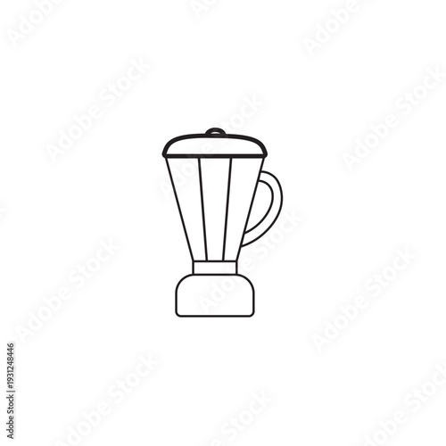 Line art vector illustration of a kitchen blender icon. Minimalist electronic food processor and mixer symbol isolated on white background.