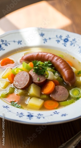 Hearty Sausage and Vegetable Soup.