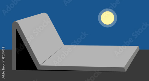 Flat Illustration of Empty Tomb Stone Rolled Aside Vector