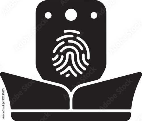 Smart wearable technology icon set, health monitoring devices, fitness tracker, smartwatch, biometric sensor symbols, black silhouette vector illustration