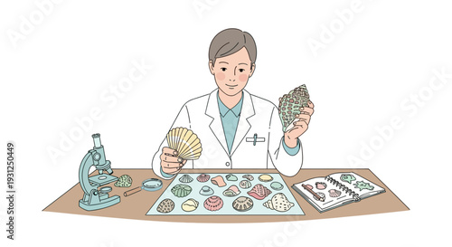 Scientist Examining Various Microbial Cultures and Slides.